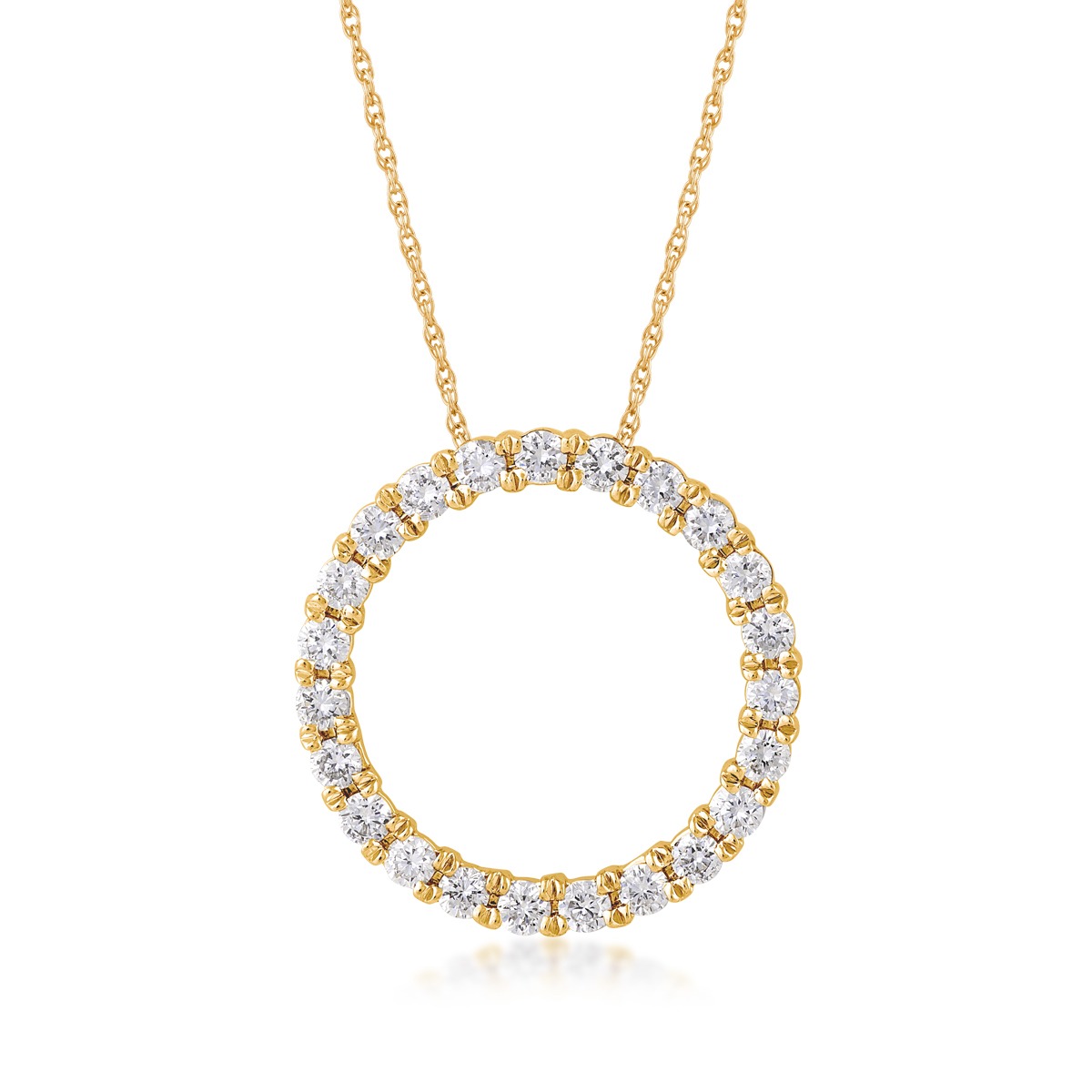 Adamante 1/2 ct. tw. Lab-Grown Diamond Open Circle Pendant in 10K Yellow Gold
