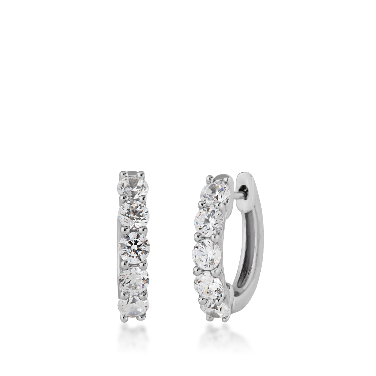 Adamante 1 ct. tw. Lab-Grown 5-Stone Diamond Hoop Earrings in 10K White Gold