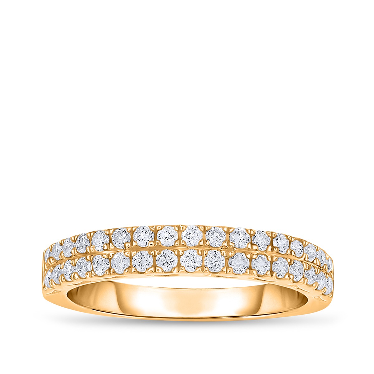 1/2 ct. tw. Diamond Double Row Anniversary Ring in 10K Yellow Gold