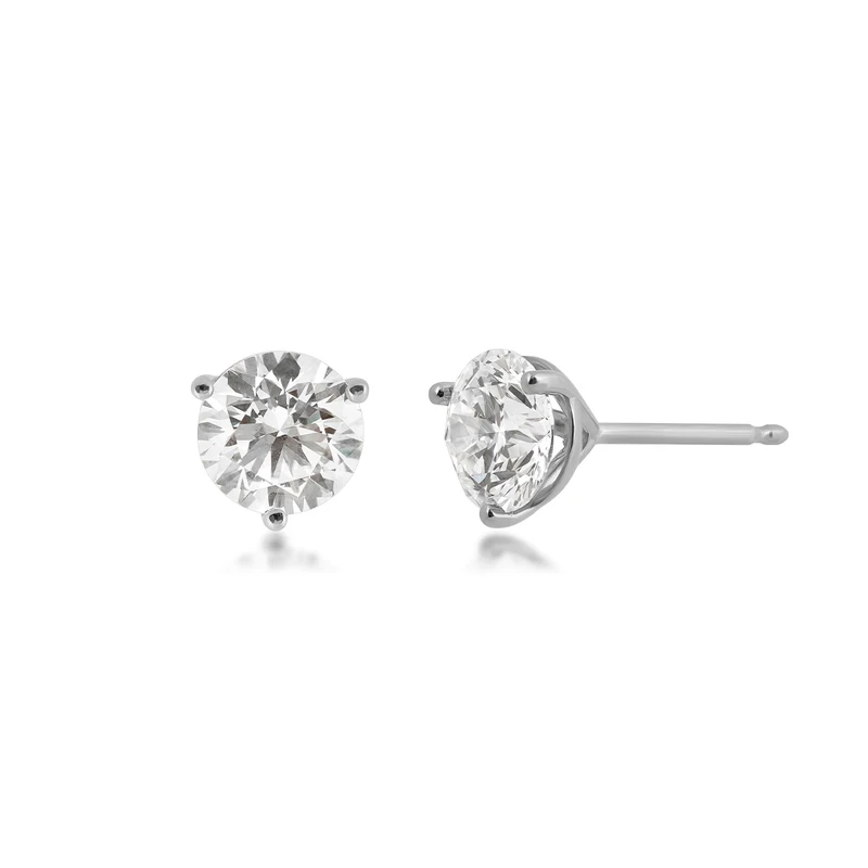 USA Collecttion 2-21/2 ct. tw. Lab-Grown Round Brilliant Diamond Solitaire Earrings in 14K White Gold