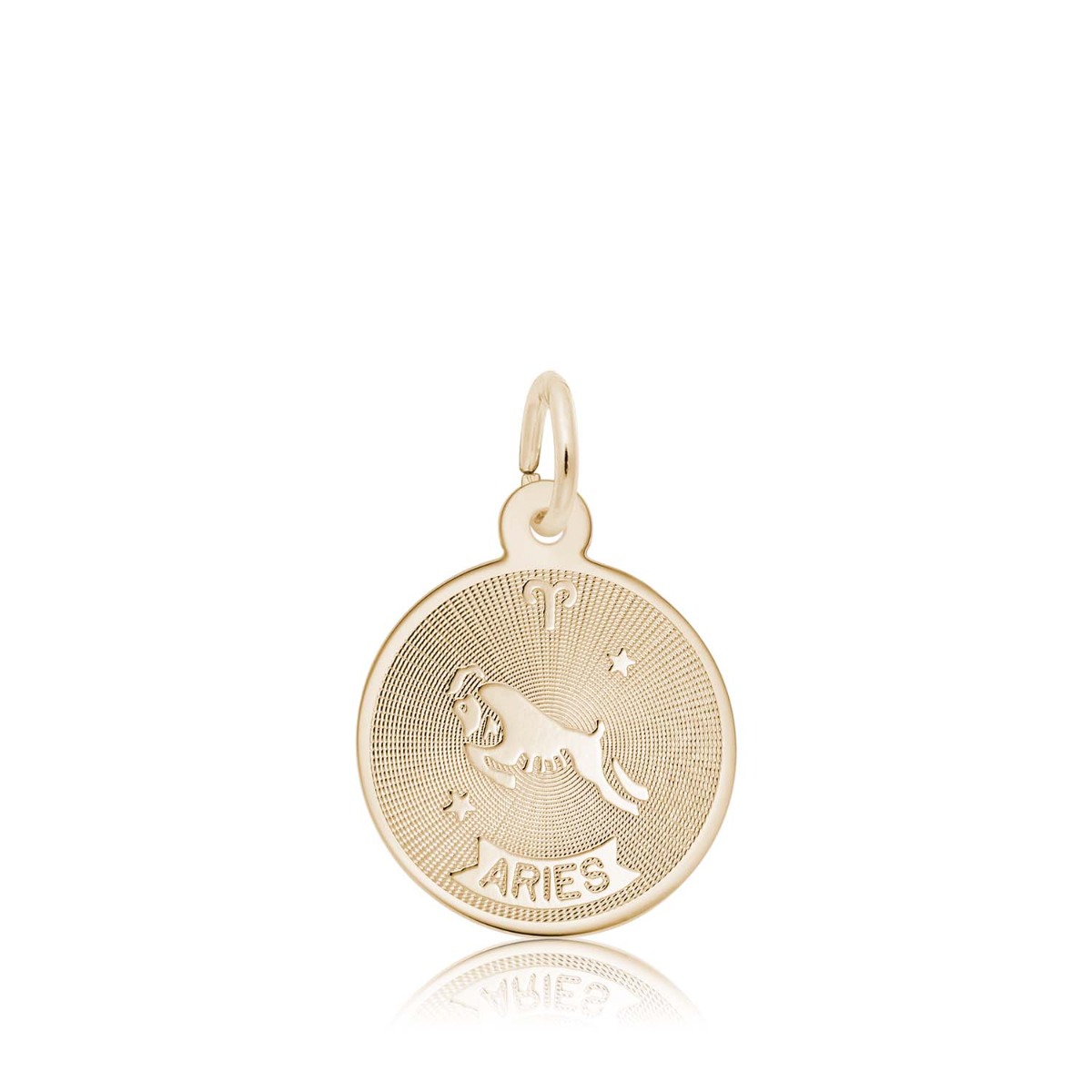 yellow gold Aries zodiac disc charm 