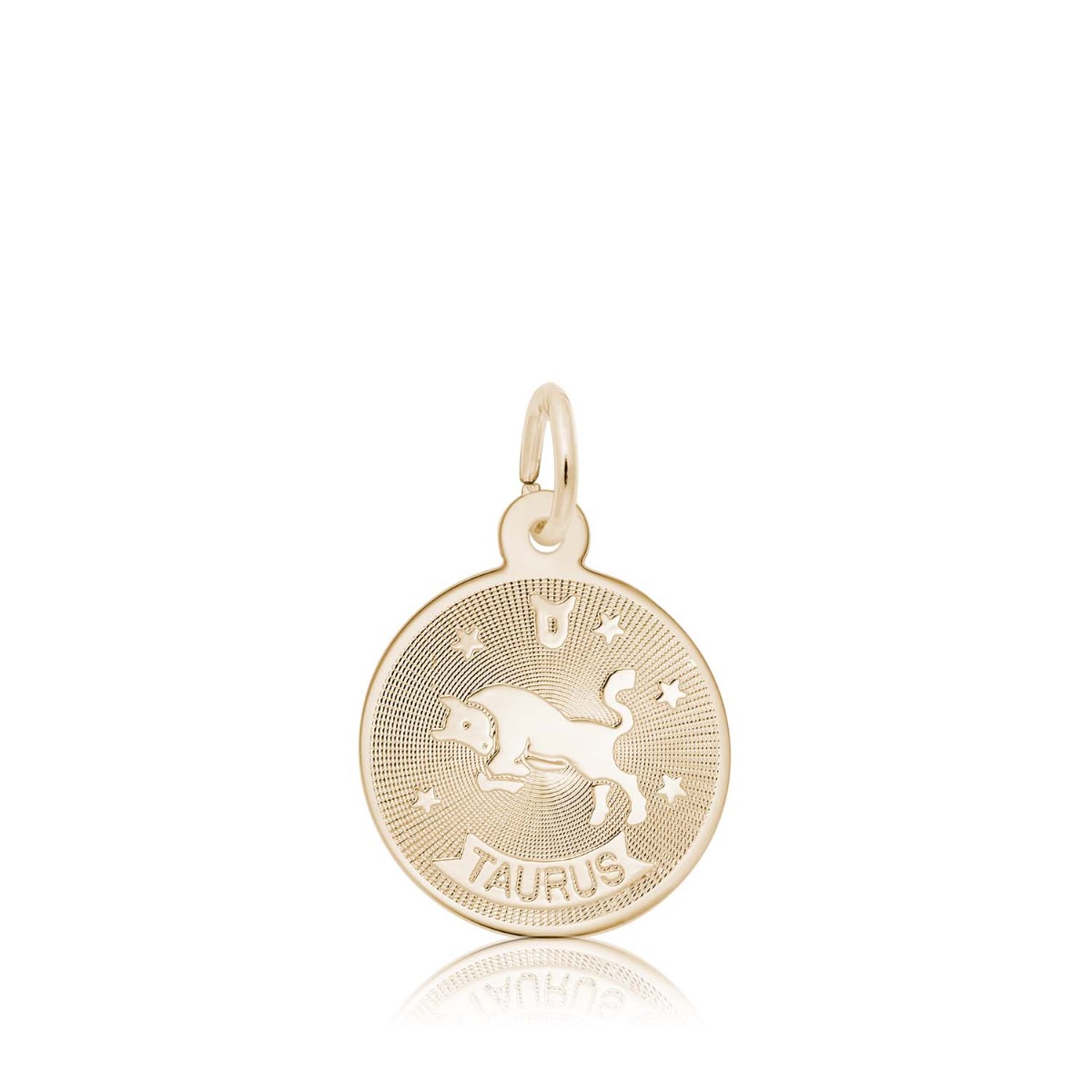 yellow gold Taurus zodiac disc charm 