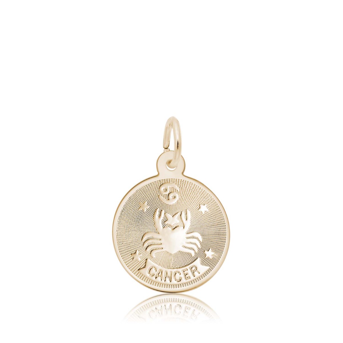 yellow gold Cancer zodiac disc charm 