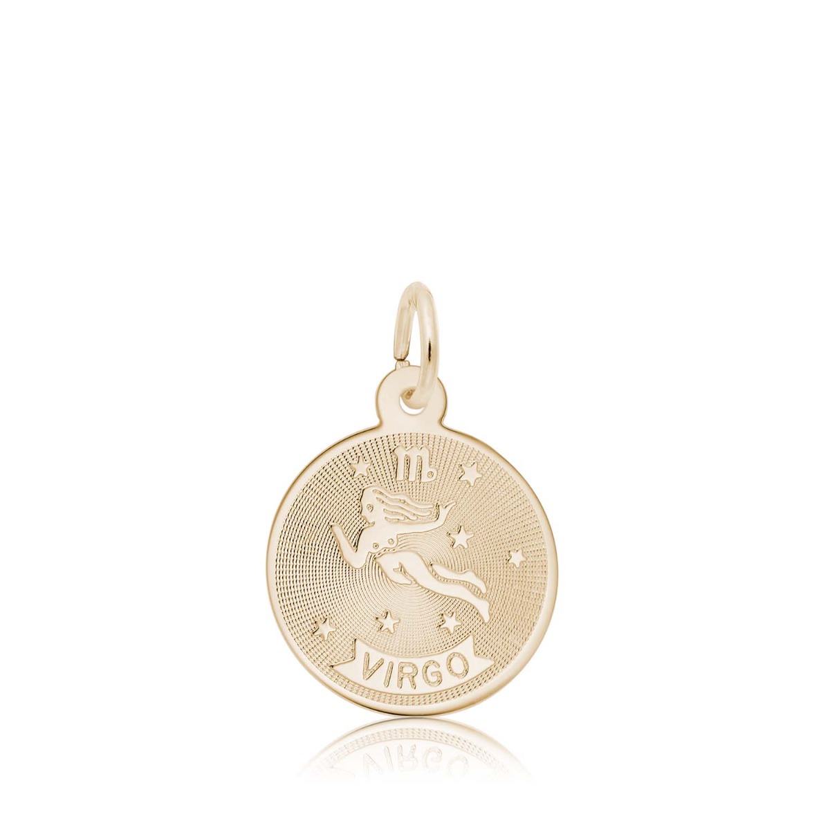 yellow gold Virgo zodiac disc charm 