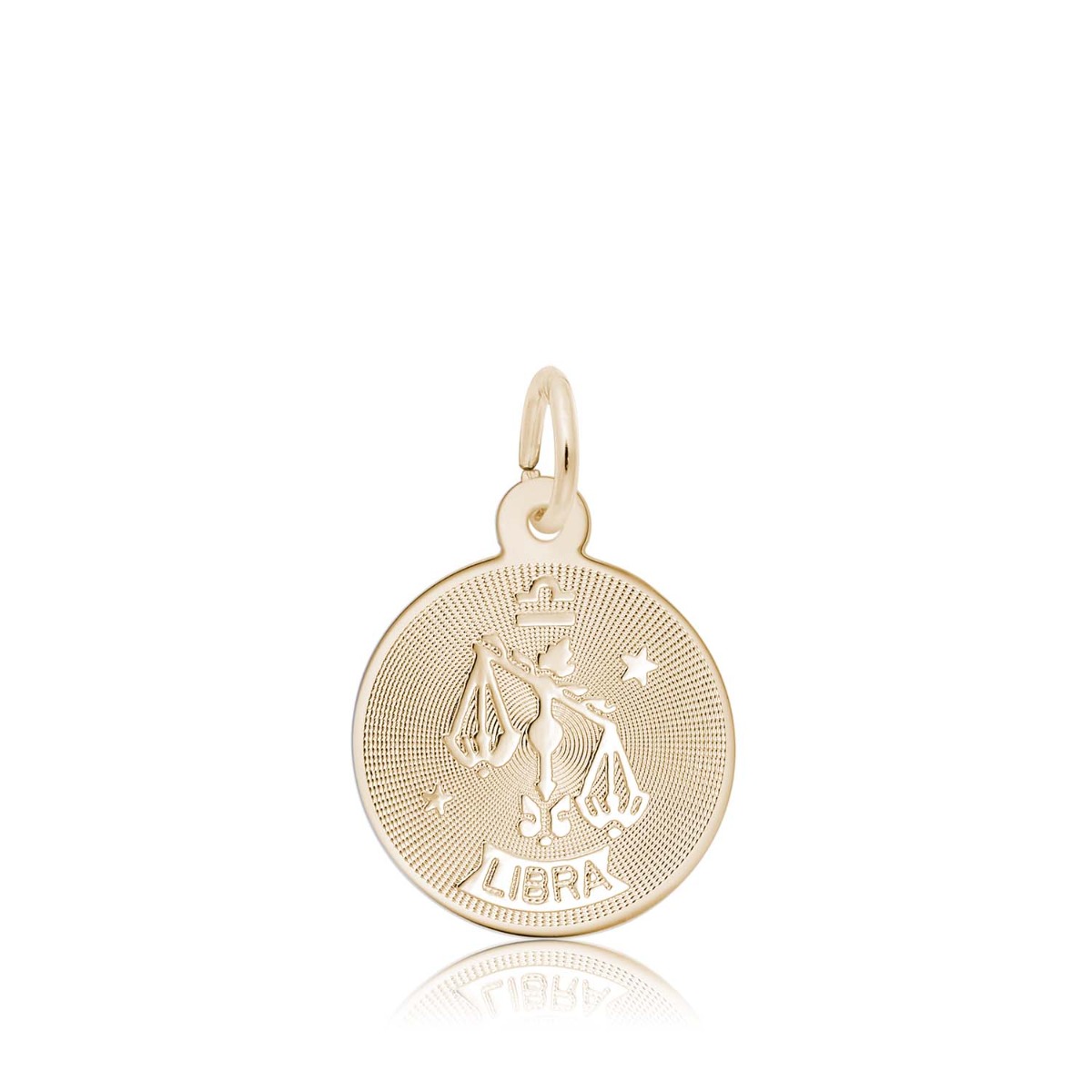 yellow gold Libra zodiac disc charm 
