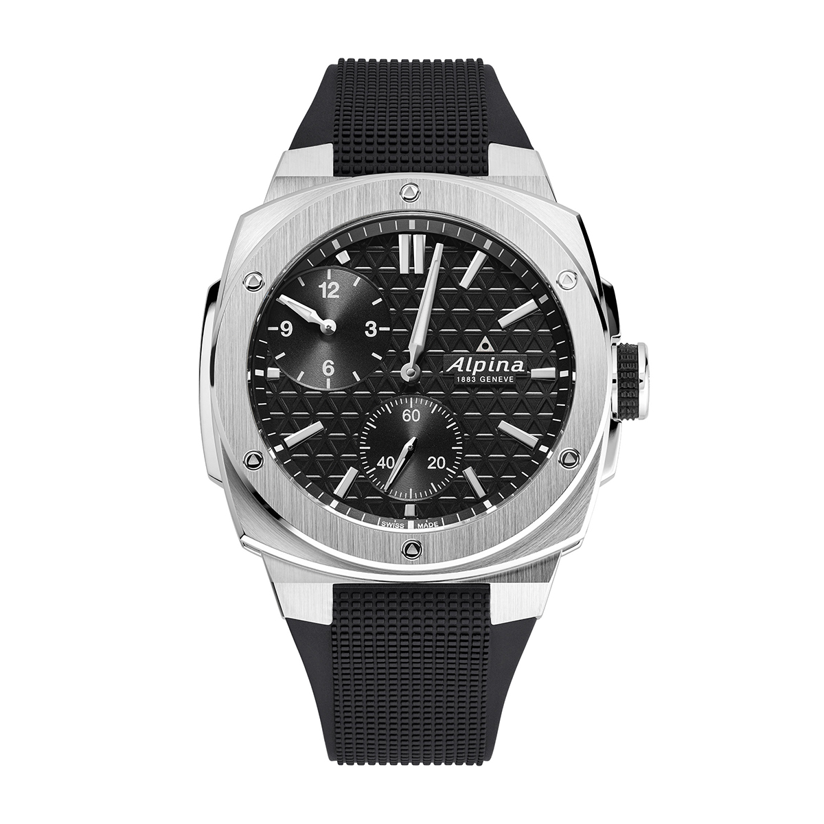 Alpina Men's Alpiner Extreme Regulator Automatic Stainless Steel Watch with Black Dial & Rubber Strap