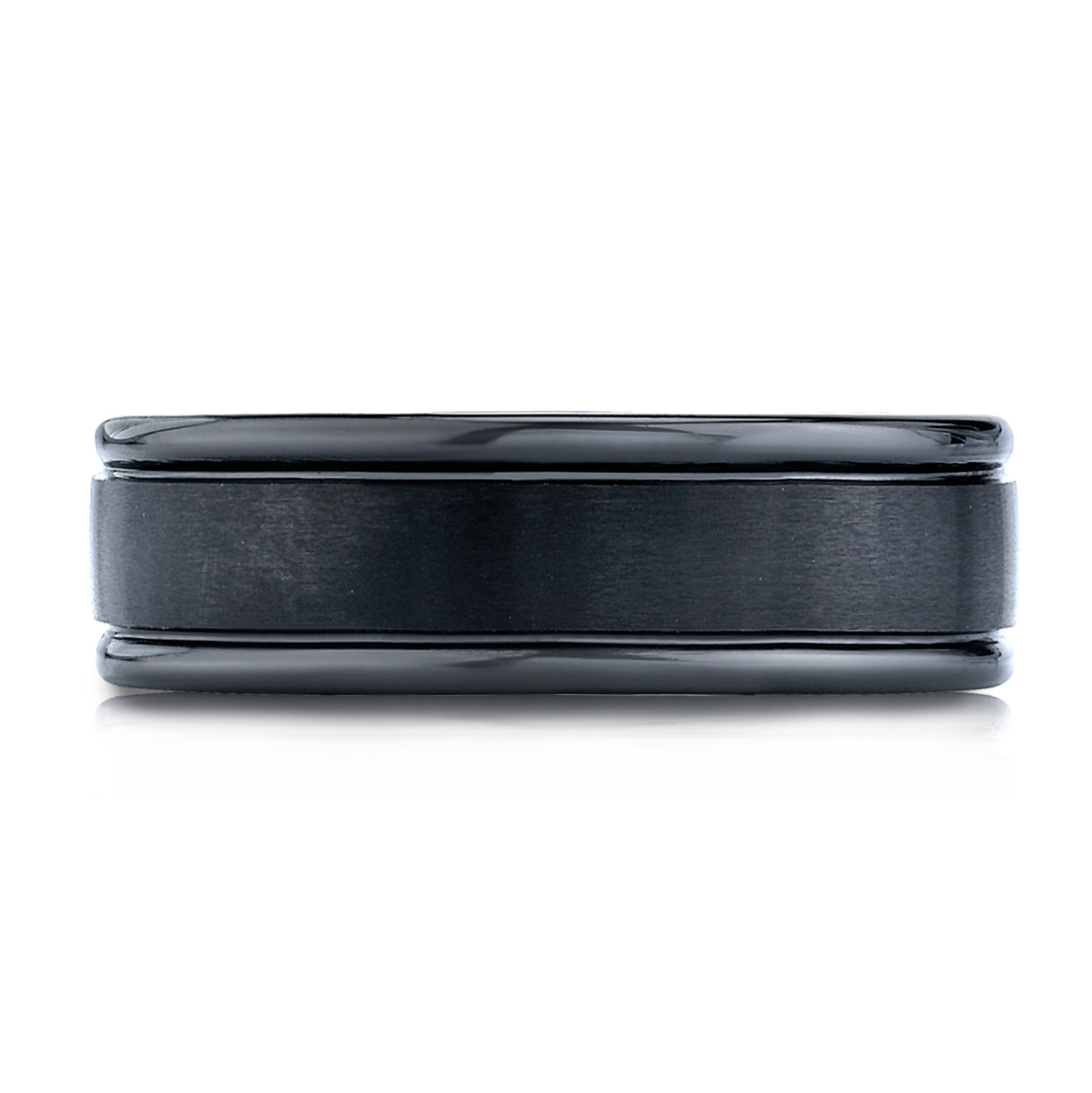 BENCHMARK Mens 7MM Black Cobalt Chrome Wedding Ring with Brushed Finish - RECF7702SBKC - 45804711 