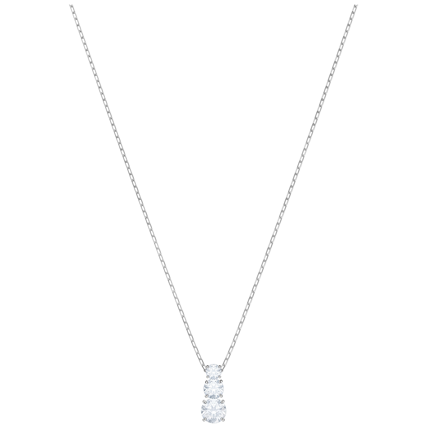 diep Leerling Tomaat Swarovski Attract Trilogy Collection White Crystal Pendant in Rhodium  Plating - 5414970 - Riddle's Jewelry