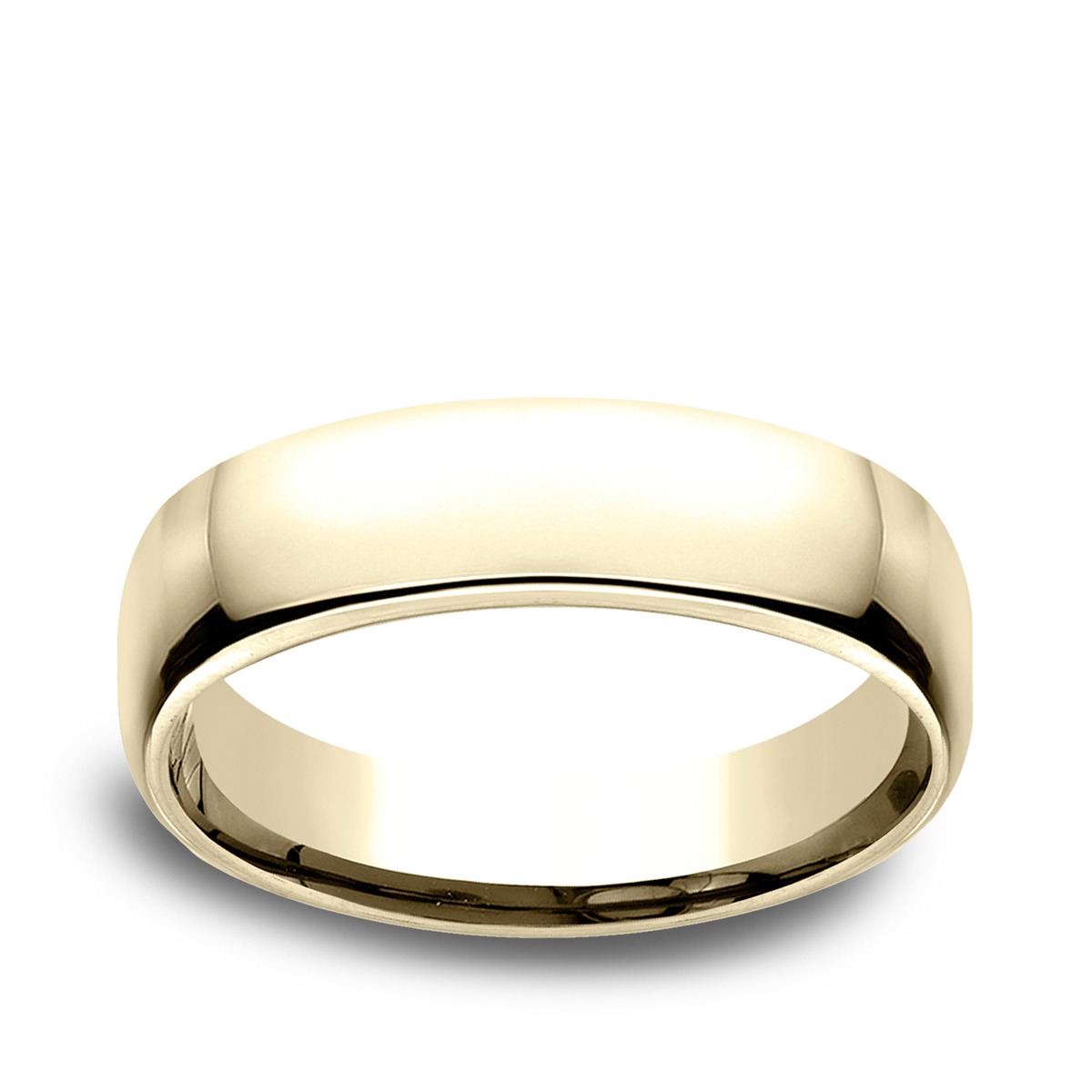 Benchmark Men's 5.5mm Euro Comfort Fit Polished Wedding Ring in 10K Yellow Gold