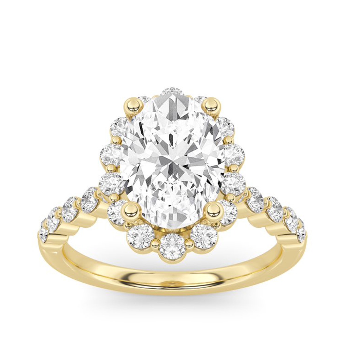 Evere 3/8 ct. tw. Diamond Scalloped Halo Semi-Mount Engagement Ring