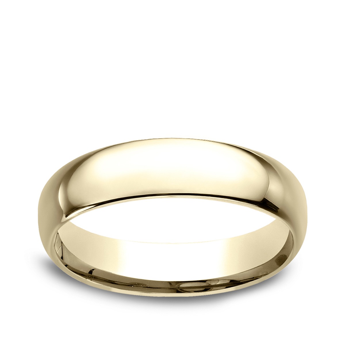 Benchmark Men's 5mm Dome Comfort Fit Polished Wedding Ring in 10K Yellow Gold