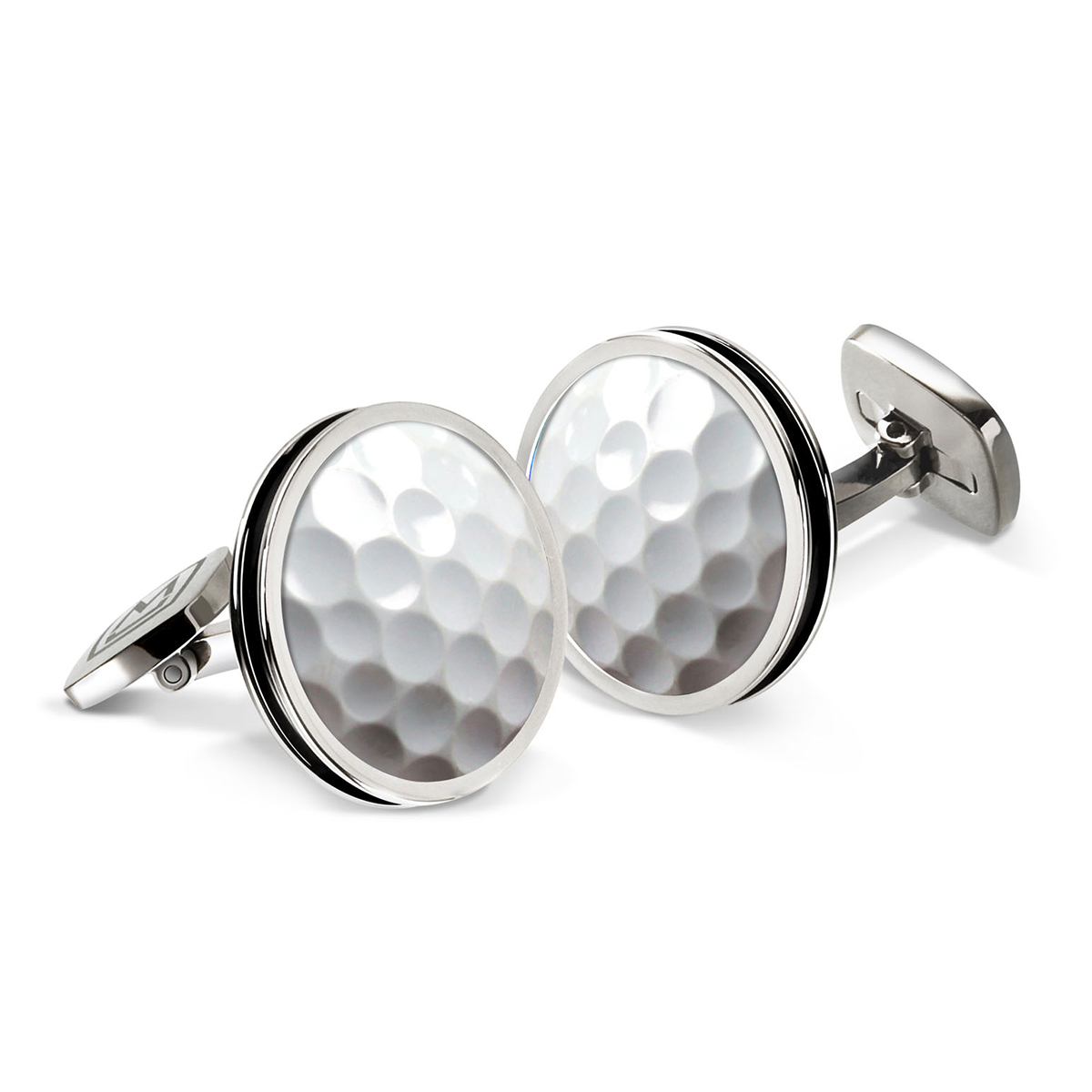 stainless steel golf ball cufflinks 